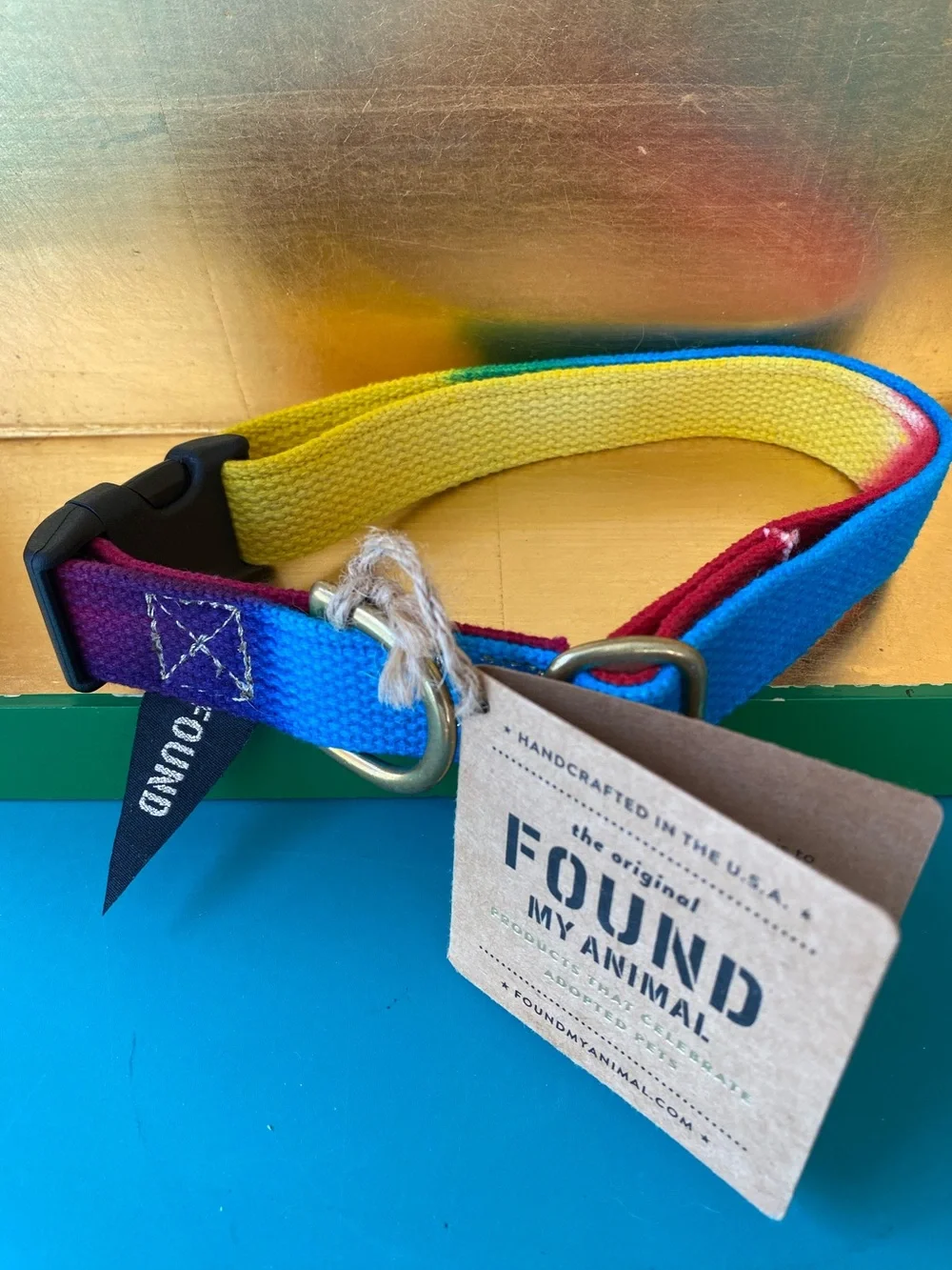 NWT “Found My Animal” Dog Collar. Tye Dye. XL. Handcrafted in USA